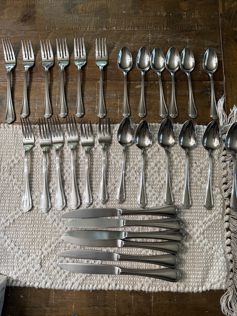 Pfaltzgraff Fairisle Stainless Steel Flatware Set in Silver Service for 6